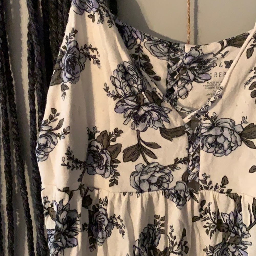 Blue floral tank top from American eagle